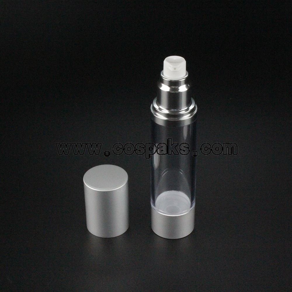 50pcs clear 50ml aluminium pump bottles