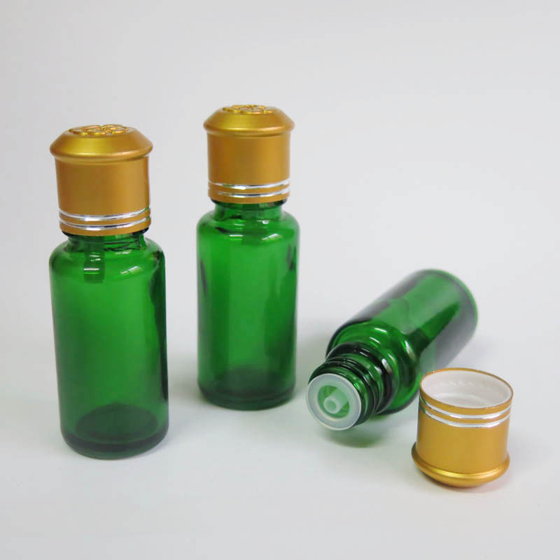 100pcs Glass 15ml Small Green Cosmetic Bottle