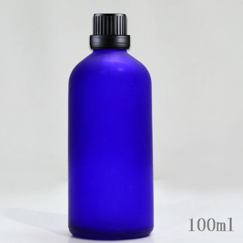 100pcs high quality 100ml blue frost oil glass bottle