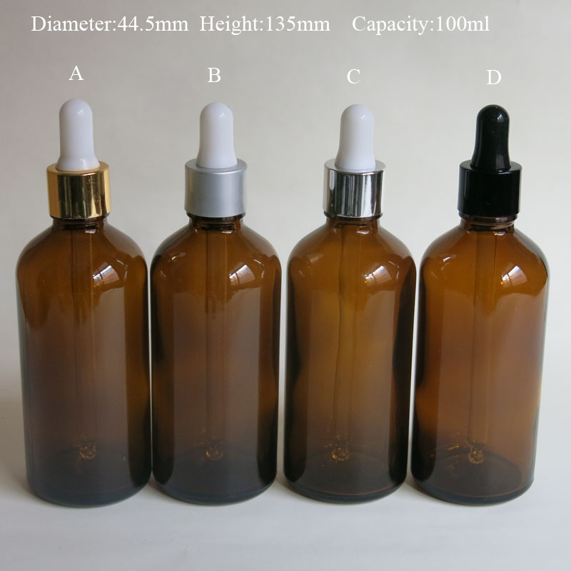 100 Pcs/Lot 100ML Amber Glass Reagent Liquid Pipette Bottle