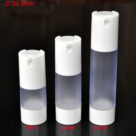 100pcs 30ml frosted plastic airless vacuum pump lotion bottle with white pump