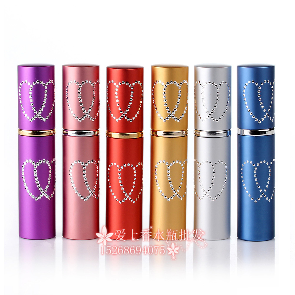 100pcs wholesale 10ML love diamond aluminum spray bottles / lipstick perfume spray bottle / perfume empty spray bottles