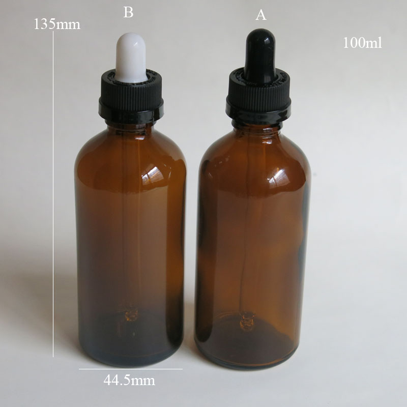 100 Pcs 100ML Amber Glass Reagent Liquid Pipette Bottle