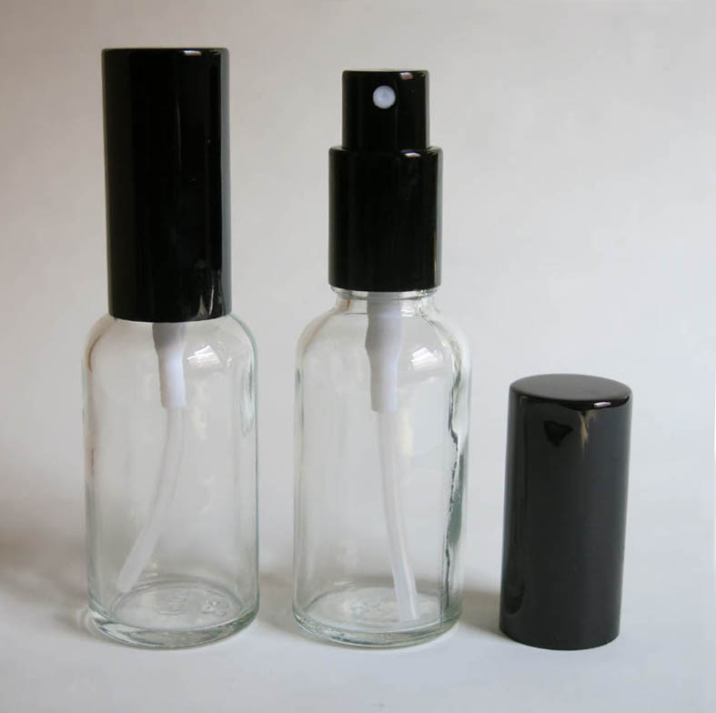 100pcs empty 30 ml clear glass bottle with lotion sprayer