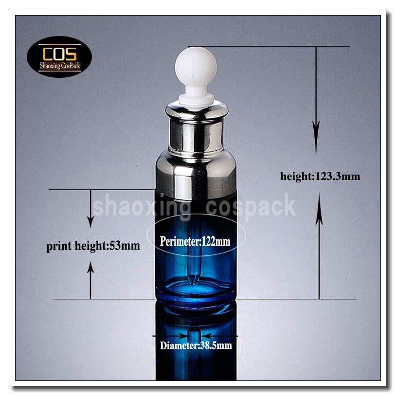 100pcs blue glass dropper bottles wholesale