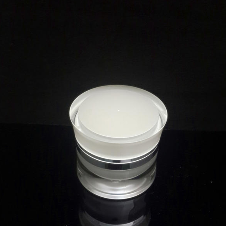 100PCS 50ml Pearl white acrylic cream plastic jar for day cream