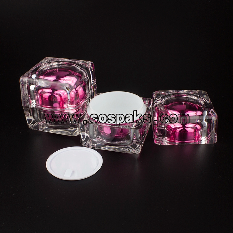50pcs 30ml Hot Pink Crystal Acrylic Container