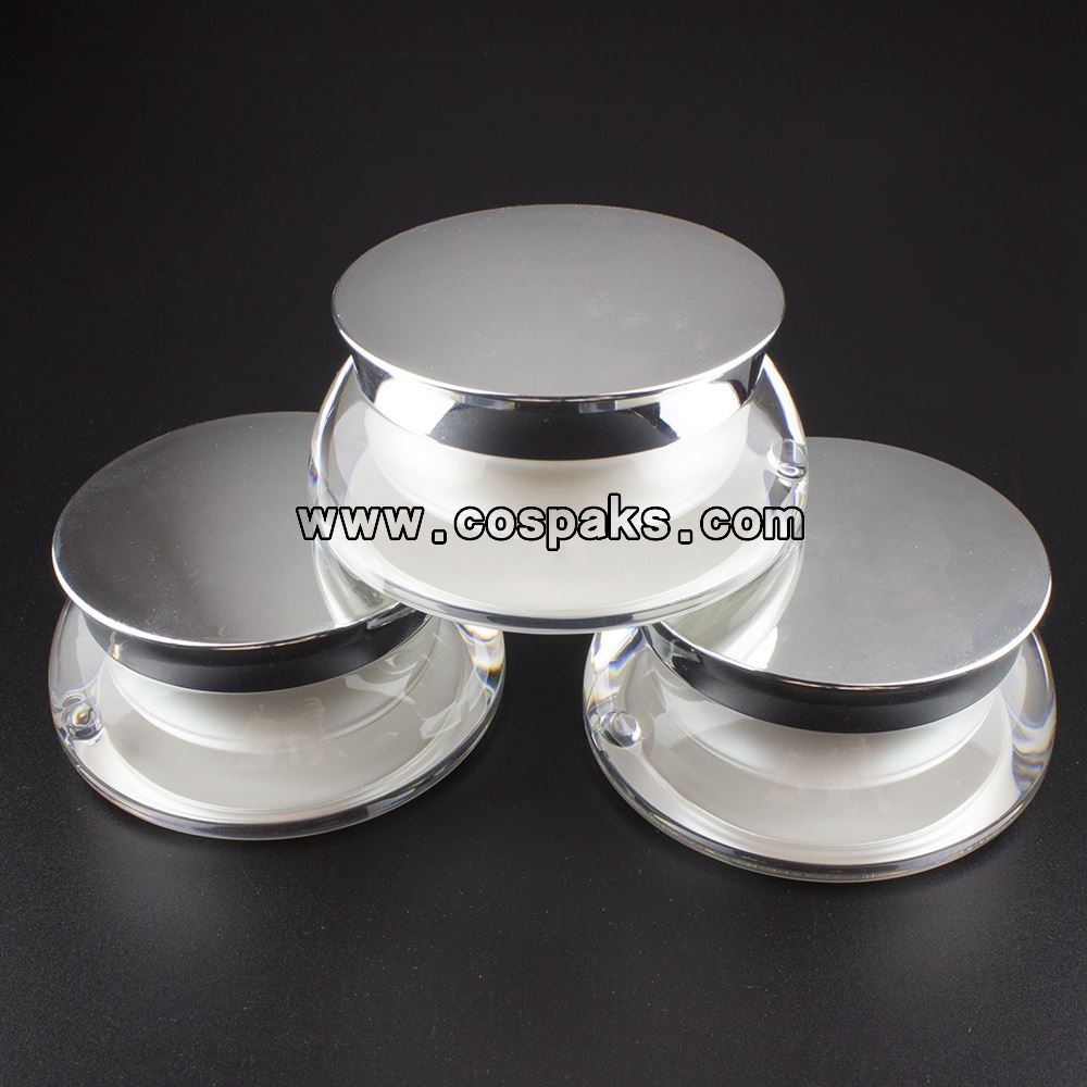 50pcs 15ml pearl white acrylic cosmetic jar