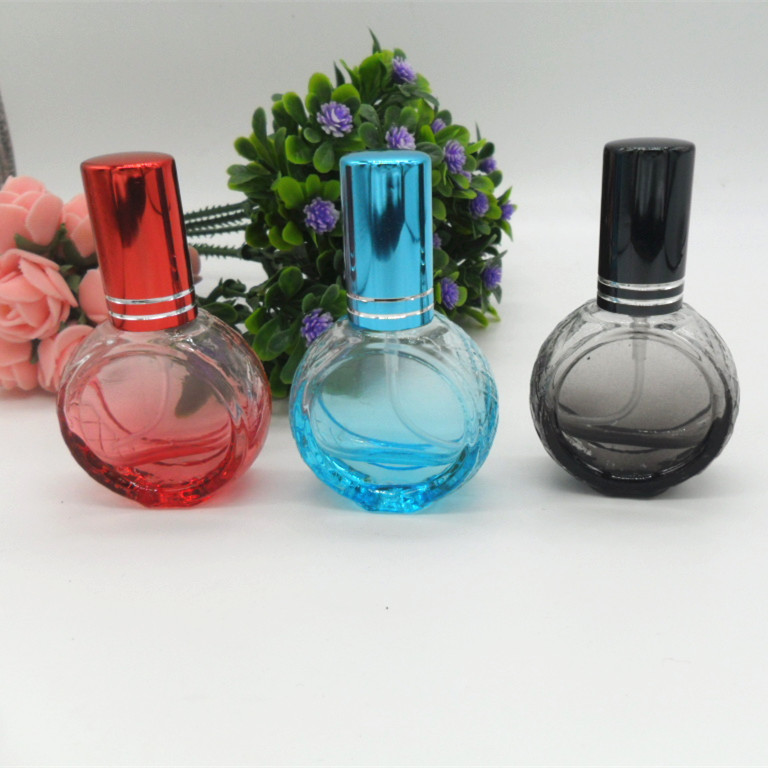 100pcs 10ML oblate spray color glass perfume spray bottles with pump