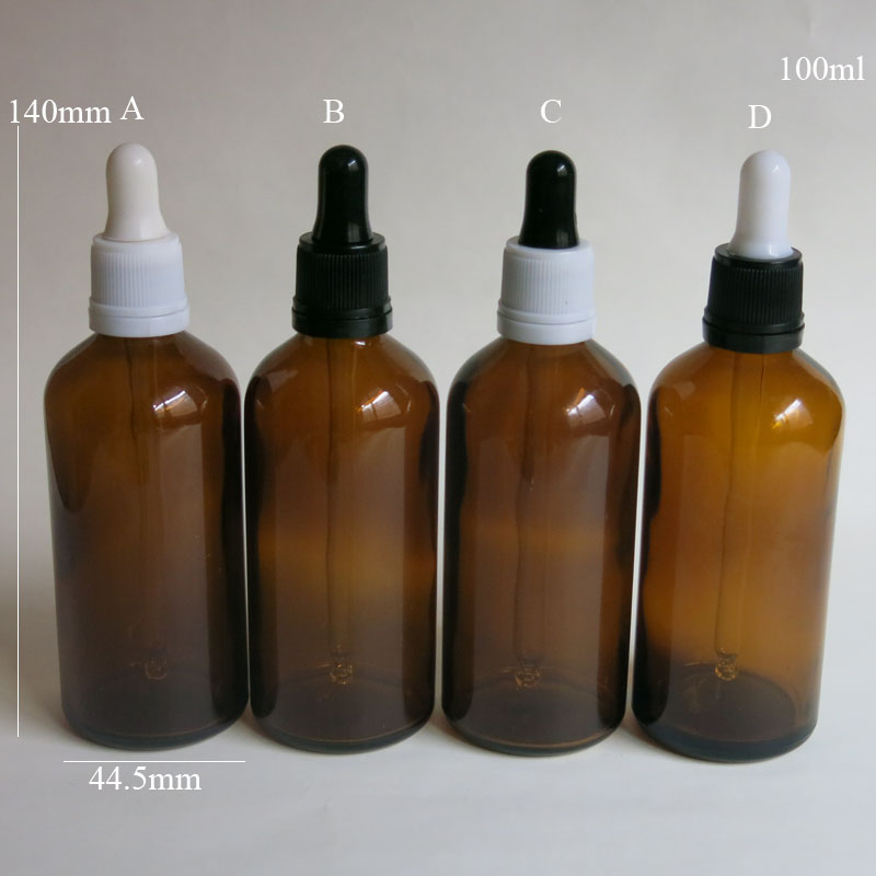 100 Pcs/Lot Wholesale 100ML Amber Glass Reagent Liquid Pipette Bottle