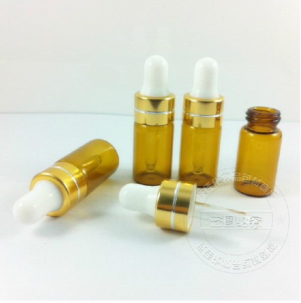 100pcs/lot wholesale 3 ml brown round essential oil bottle