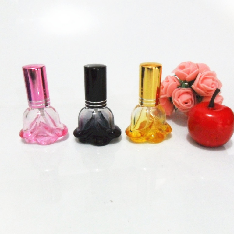 100pcs wholesale 6ml little rose spray color glass perfume bottles